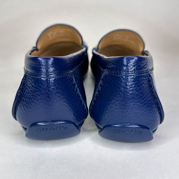 COACH Marley Driver Blue Slip On Loafers Flats‎ Pebbled Leather G4835 Size 8B US - Picture 4 of 15